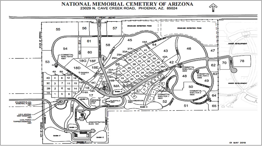 Map of NATIONAL MEMORIAL CEMETERY OF ARIZONA