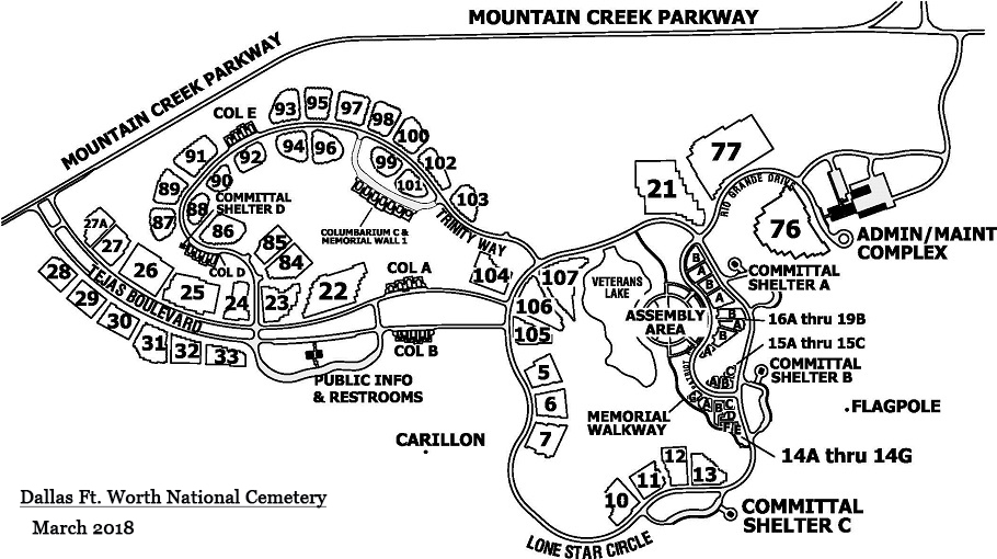 Map of DALLAS - FT. WORTH NATIONAL CEMETERY